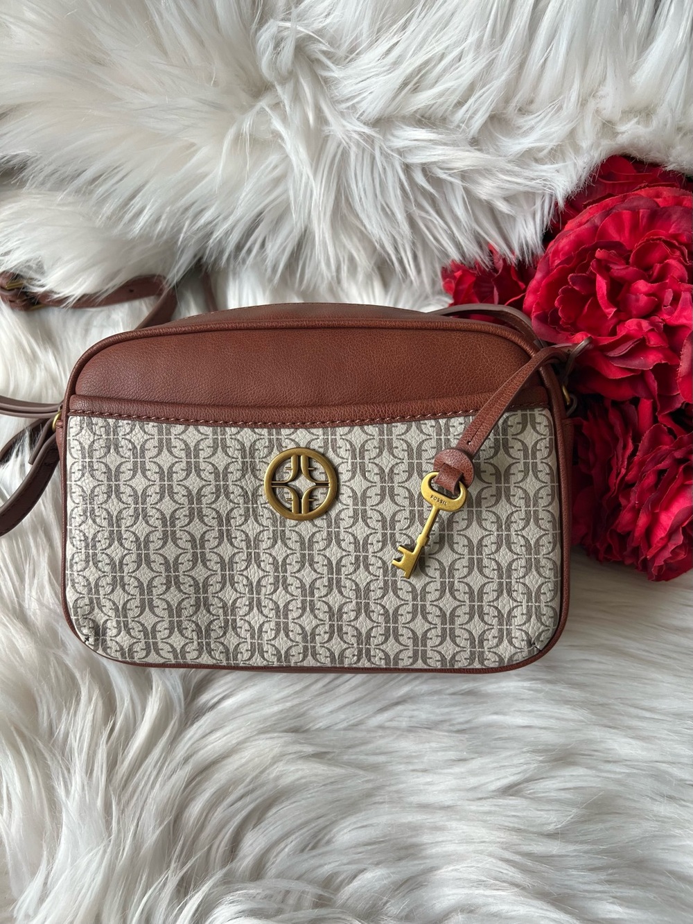 NWT Fossil Brennon Camera Crossbody Bag Purse